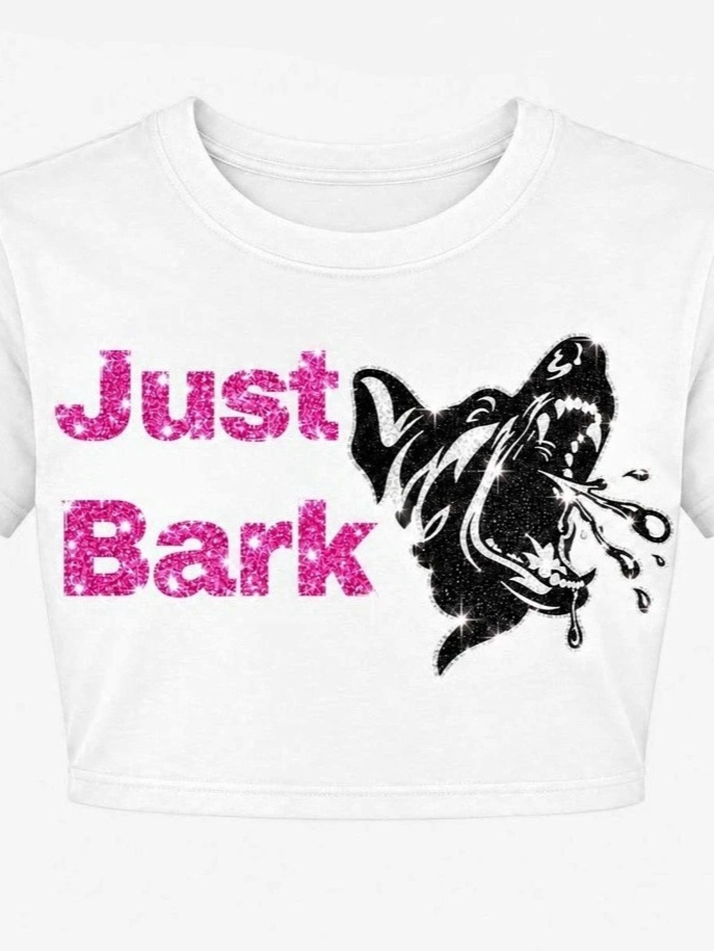 Graphic Crop Top in White & Pink Like New